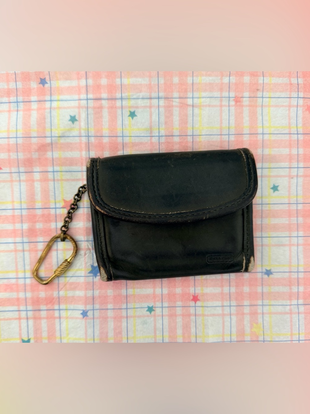 Vintage Coach black leather multi-function wallet (Style 7219)